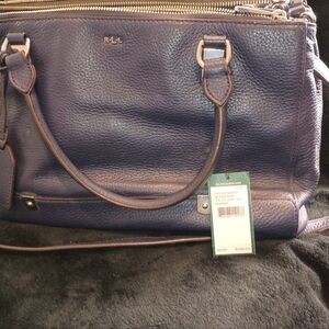 Navy Leather Women's Bag Ralph Lauren